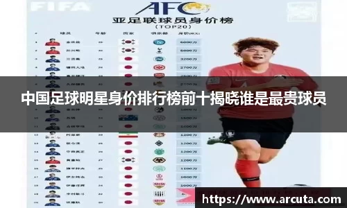 中国足球明星身价排行榜前十揭晓谁是最贵球员